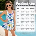 thumbnail image 7 of Xixirimido Abstract Floral Print Girls One-piece Swimsuits Sleeveless Swimwear with Skirt & Built-in Shorts Hawaiian Beach Vacation Modest Bathing Suit, 10-11 Years, 7 of 7
