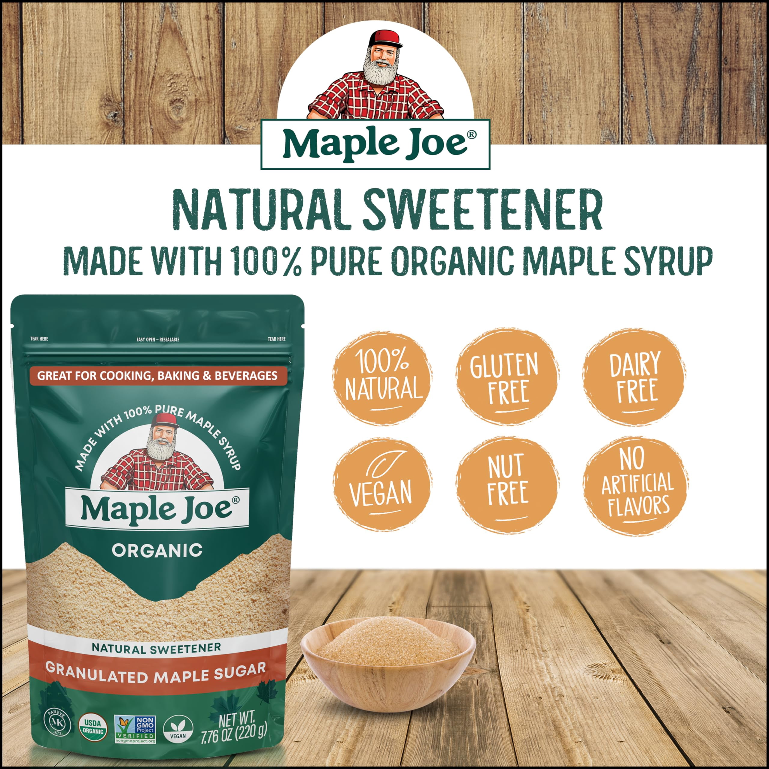 Maple Joe Organic Maple Sugar 7.76 oz (Pack Of 12)