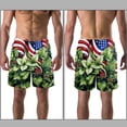 thumbnail image 3 of luoweisi Men's Beach Shorts Quick Dry Swim Trunks with Mesh Lining American Flag and Plants XL, 3 of 5