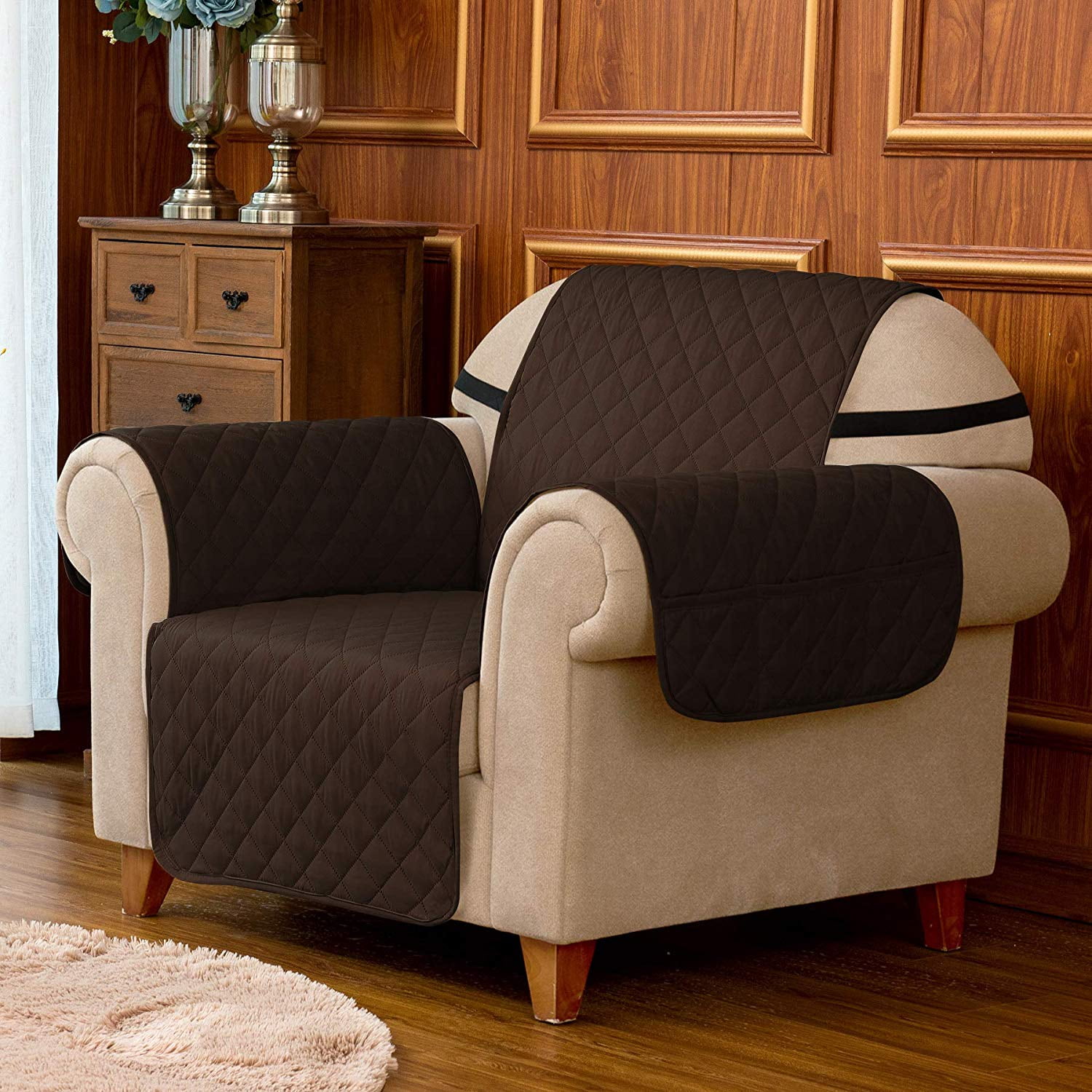 subrtex stretch textured check dining chair slipcover