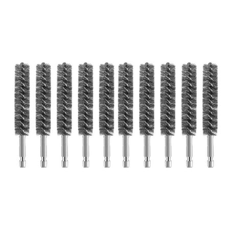 

2X Stainless Steel Bore Brush Wire Brush for Power Drill Cleaning Wire Brush Stainless Steel Brush with Hex Shank Handle