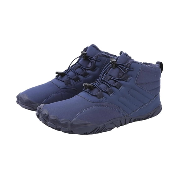 AUDeals Winter Barefoot Hiking Boots, Warm Zero Drop Snow Shoes with Wide Toe Box and Waterproof Comfort for Outdoor Use (Wine, 9)