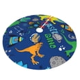 thumbnail image 2 of Kll 30" Christmas Tree Skirt Dinosaur In Space Xmas Tree Skirts Mat For New Year Xmas Holiday Party Indoor Outdoor Home Decoration, 2 of 9