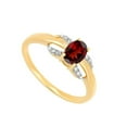 thumbnail image 2 of Gold Plated 925 Sterling Silver Natural Red Garnet Gemstone Silver Statement Ring, 2 of 2