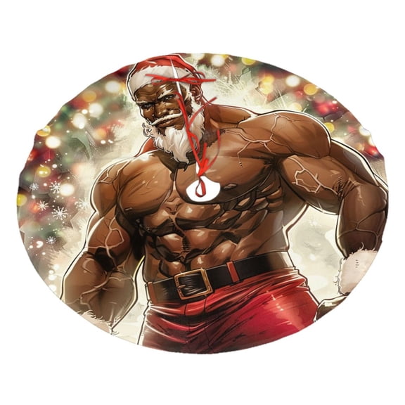 Christmas Tree Skirt 30" Strong Black Santa Xmas Tree Skirts Mat for New Year Holiday Christmas Party Decorations