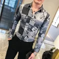 thumbnail image 3 of Camisas para hombre con cuadros a cuadros, estilo anime, hip hop, camisetas coloridas, originales con mangas, moda 2024, estética para hombre, diseñador asiático, 3 of 5
