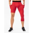 thumbnail image 2 of yeacher Men's Asymmetrical Basketball Compression Pants with Side Pockets - Red, European Size L (21329#), 2 of 7