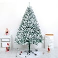 thumbnail image 6 of Qwtwty Christmas Decorations Snow Flocked Christmas Tree Premium Hinged Artificial Pines Tree,Metal Stand And 200- Branch Tips Easy to Instal, 6 of 7