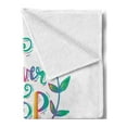 thumbnail image 2 of Dream Soft Flannel Fleece Blanket, Never Stop Dreaming Illustration Inspirational Phrase with Floral Branches and Heart, Cozy Plush for Indoor and Outdoor Use, 70" x 90", Multicolor, by Ambesonne, 2 of 5