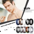 thumbnail image 2 of Avaner Silicone Wedding Ring for Men: 7 Pack 8.7mm Width Breathable Air Grooves Silicone Rubber Wedding Engagement Bands New Year Christmas Valentine's Day Gift, Size 7, 2 of 9