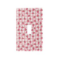 Yayeee Toggle Light Switch Wall Plate 1-Gang 4.5"x2.7" Home Decorative Outlet Cover, Strawberry Plaid Pattern