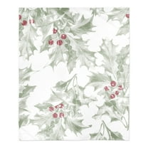 Creative Products Holly Berry Leaves 50 x 60 Sherpa Fleece Blanket