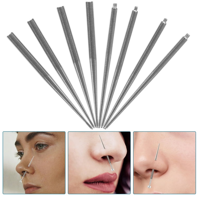 8 pcs Piercing Taper Pin Body Piercing Assistant Tool Nose Piercing Taper  Pin Ear Piercing Taper Pin