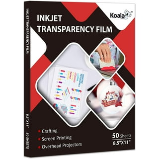 Octago Inkjet Transparency Paper (30 Pack) 100% Clear Transparency Film for  Inkjet Printers - Print Color Transparency Sheets for Overhead Projector  Transparencies and Screen Prints (8.5x11 Inches) 