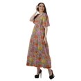 thumbnail image 2 of Moomaya Short Sleeve Tunic Womens Cocktail Dresses Printed Cotton Slub Dress, 2 of 4