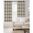 thumbnail image 2 of Linen Buffalo Check Blackout Curtains for Bedroom Living Room Darkening Curtains 90 Inch Retro Black Lines Grid Pattern Black Out Window Curtain Privacy Window Treatment Grommet Drapes 52"x90"x2, 2 of 9