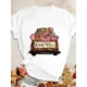 thumbnail image 1 of Camiseta de estilo navideño para mujer, ropa con estampado de dibujos animados, moda para mujer, 1 of 5