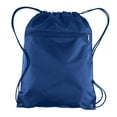 thumbnail image 1 of Wholesale Drawstring Bags Polyester Backpacks with Front Zipper Pocket | BPK10 - Set of 6, Royal, 1 of 3