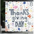 thumbnail image 3 of Ambesonne Thanksgiving Shower Curtain, Scandinavian Lettering, 69"Wx75"L, White Dark Violet Blue, 3 of 4