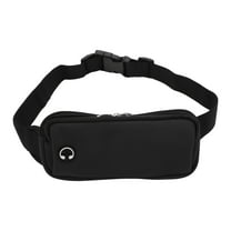 Unique Bargains 1 Pc Durable Zipper Running Waist Pack for Hiking Gym Black EVA