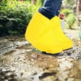 thumbnail image 4 of TEHAUX 2Pairs Waterproof Shoes Cover Yellow Latex Elastic Boot Protector for Hiking and Cycling, 4 of 8