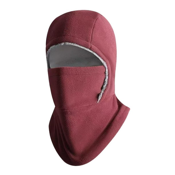 Pasamontañas para esquí, pasamontañas con capucha, suave, para senderismo y deportes al aire libre. rojo
