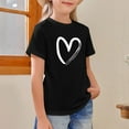 thumbnail image 4 of Inglocry Girls Short Sleeve T Shirts Kids Summer Tops Crewneck Basic Graphic Tees Cute Tops For Teens 5-14 Years Black 2-3Y, 4 of 4