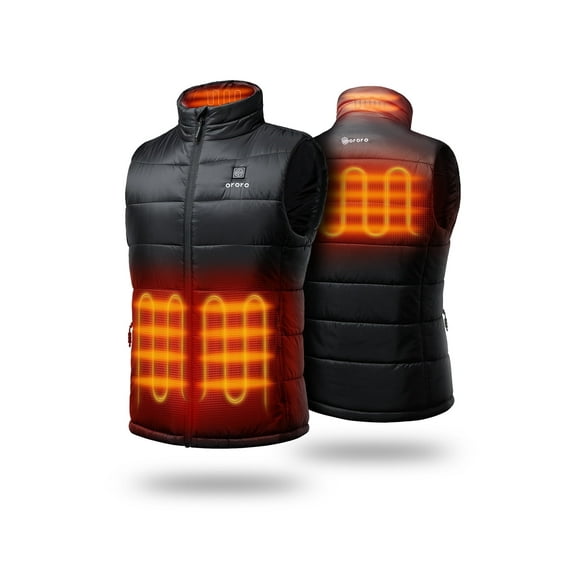 ORORO Heated Vest for Men with Battery, Battery Powered Heating Vest for Hiking Skiing Camping (Jet Black, L)