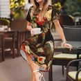 thumbnail image 3 of Naloa Elegant Still Life Roses Print Womens Summer A-Line Dress with Pockets,Short Sleeve Dresses,Flowy Beach Swing Dress for Vacation Travel, 3 of 6