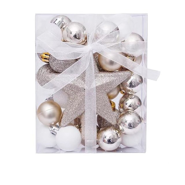 Juego De 30 Bolas Navideñas Mixtas Juego De Bolas Navideñas Estrella Para La Punta Del Árbol Caja De Regalo Juego De Colgantes Para El Árbol De Navidad