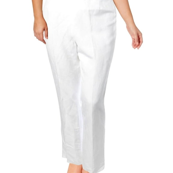 Kasper Womens Audrey Casual Trouser Pants, White, 10