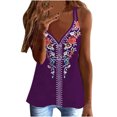 thumbnail image 1 of Top con estampado floral para mujer, cuello en V, sin mangas, tirantes finos, blusa sin mangas, Tops de verano Pompotops lopia998698, 1 of 5