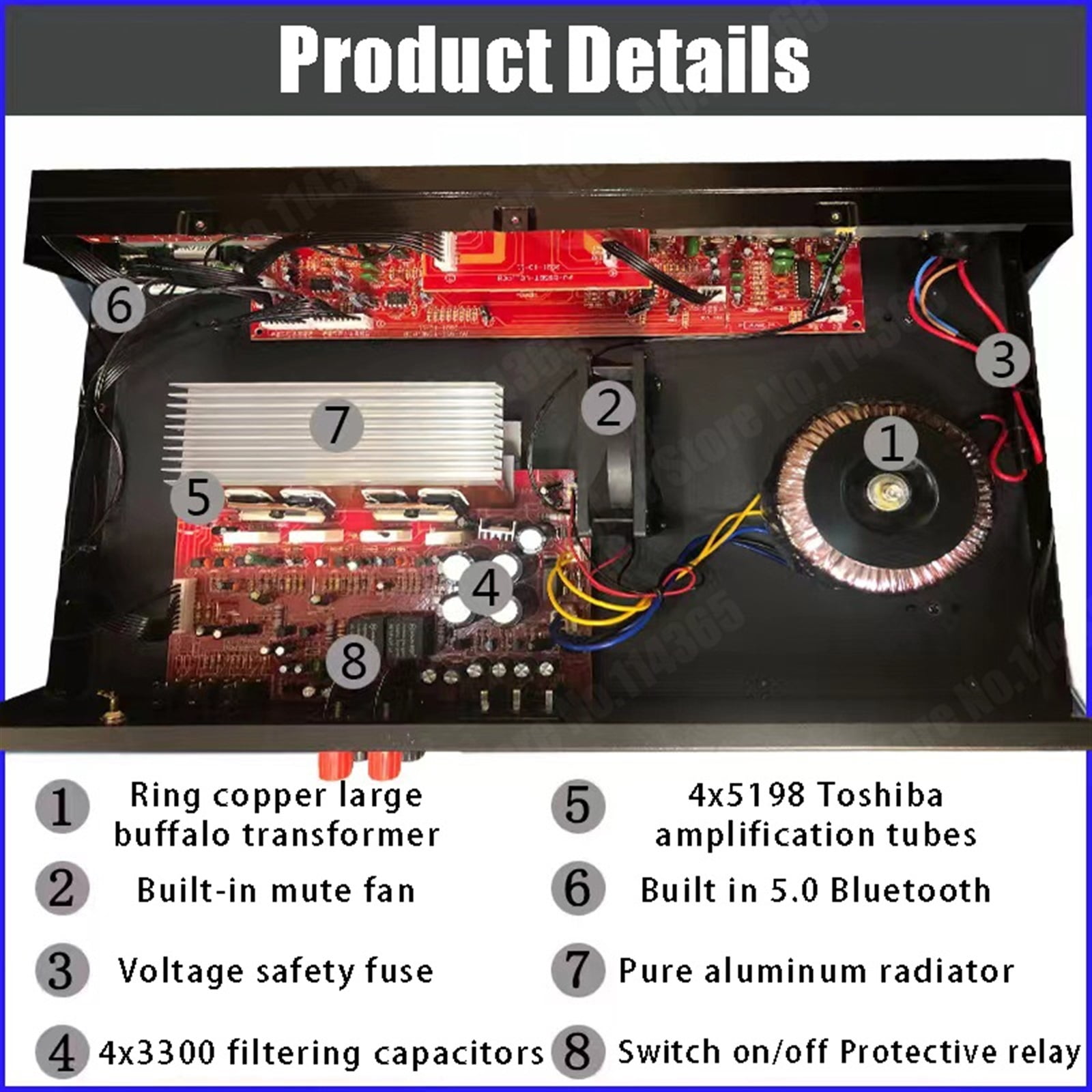 555BT Dynamic Screen Sound Amplifier 628BT HiFi Stereo Digital Amplify For Home Car Theater Max 2500W