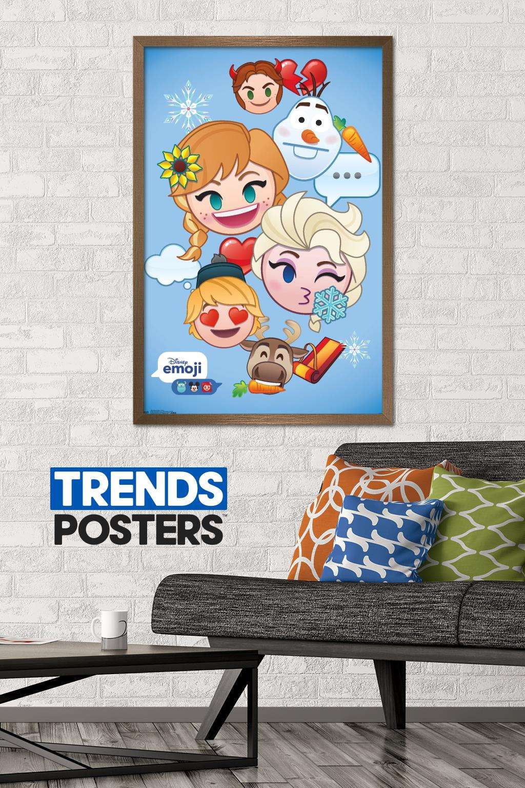 Disney Emoji - Frozen Wall Poster, 22.375" x 34", Framed