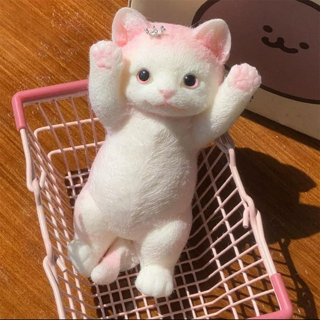 Xihbxyly Juguete Antiestrés para Gatos, Adorable Diseño de Peluche, Material Suave y Duradero, Juguete Portátil para Apretar, Alivia El Estrés En Cualquier Momento y Lugar, Regalo Perfecto para Los A