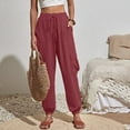thumbnail image 4 of adviicd Wide Leg Pants Femme Pantalons Cargo à Jambe Grand Taille Haute pour Femmes Amples Décontractés Pantalons de Travail L,Rose, 4 of 5