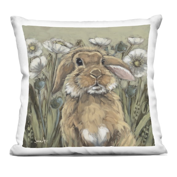 Stupell Industries Rabbit in Poppy Garden Design by Sara G. Designs Throw Pillow
