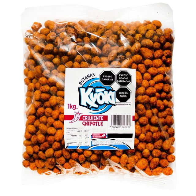 Cacahuate Japonés Kyoki Crujiente Chipotle Botana 1kg - S027 Kyoki Crujiente Chipotle