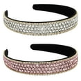 thumbnail image 4 of 2 Pcs/set Rhinestone Headbands for Women, Sparkling Crystal Headbands, Fashionable Casual Hair Accessories, Elegant Retro Style, for Daily Wear, Parties, Gatherings, Birthdays, Valentine's Day Gifts, 4 of 9