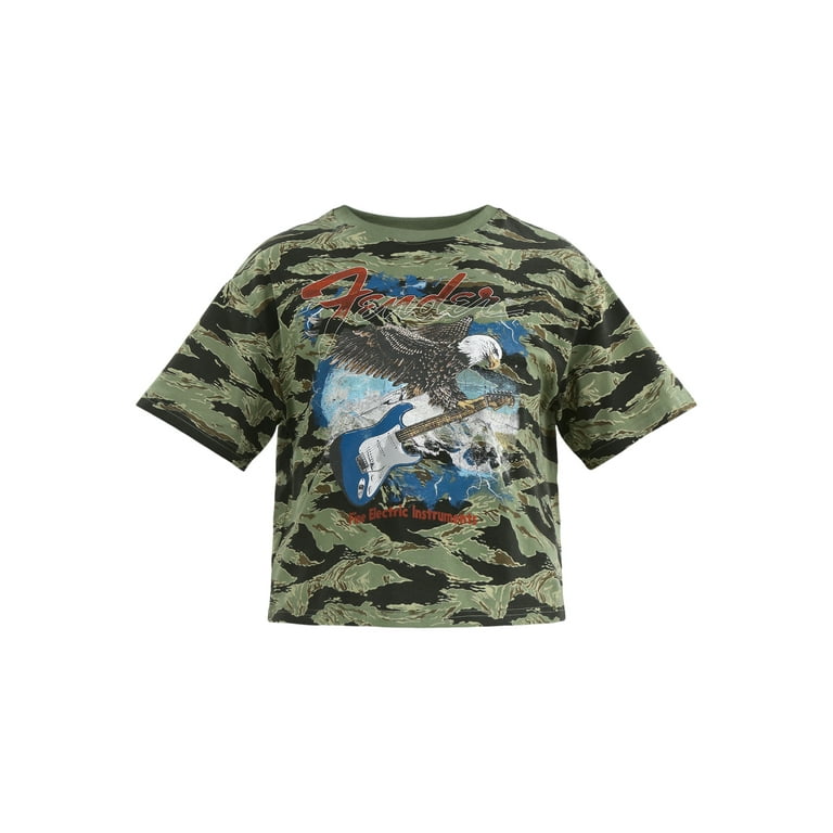Fender, Juniors Graphic Short Sleeve Tee, Eagle Camo, Sizes