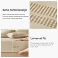 thumbnail image 4 of Davulos Tufted Comforter Set 7 Pieces Bed in a Bag Queen Size Shabby Chic Boho Comforter and Sheet Set with Pom Pom Textured Complete Bedding Set (Khaki,Queen), 4 of 8