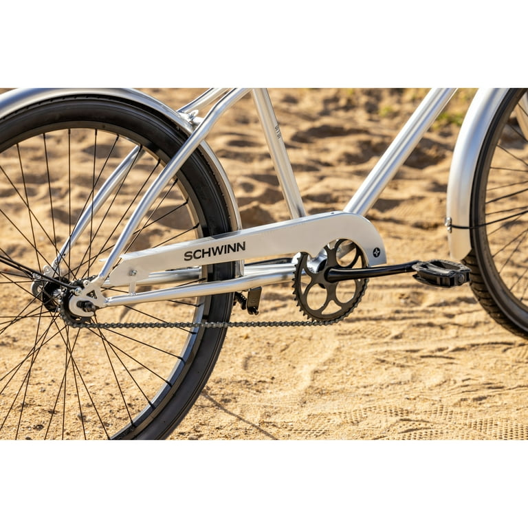 Schwinn Huron 1 Cruiser Bike, 26 Inch Wheels, Silver, for Ages 14+