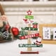 thumbnail image 5 of Centro de Mesa Navideño de Madera con Muñeco de Nieve y Papá Noel | Decoración Navideña | Decoración para Fiestas | 22 × 12 Cm | Madera Roja | 1 Unidad, 5 of 7