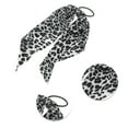 thumbnail image 3 of Unique Bargains 1 Pc Leopard Triangle Ribbon Hair Elastic Band Black, 3 of 5