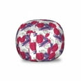 thumbnail image 1 of Fruits Storage Toy Bag Chair, Fruit Art Pattern with Brushstrokes Continuing Organic Elements, Stuffed Animal Organizer Washable Bag, Small Size, Magenta Purple and White, by Ambesonne, 1 of 3