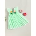 thumbnail image 3 of Bagilaanoe Toddler Baby Girl Summer Dress Flower Ruffle Fly Sleeve A-line Princess Dresses 9M 12M 18M 24M 3T 4T 5T Kid Layered Tulle Patchwork Skirt, 3 of 9