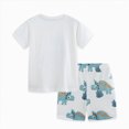 thumbnail image 5 of Toddler Boy Clothes Sets Cute Dinosaur Print Roar Graphic T-Shirt & Blue Plaid Shorts 2-Piece Outfit Jurassic Theme Outfit 2-11 T, 5 of 7