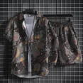 thumbnail image 3 of Conjuntos de hombre Camisas blancas de playa Conjunto coreano de dos piezas Camisetas Pantalones cortos Trajes para hombres Estilo 2024 Ropa 2025 Nuevo en camiseta holgada y holgada, 3 of 5