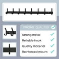 thumbnail image 3 of Matte Black Coat Rack Wall Mount – 24 Inch Stainless Steel Hook Rail with 8 Double Coat Hooks – Wall Mounted Entryway Organizer for Coats, Hats, Bags, Towels, Robes, Closet or Bathroom - 2 Pack, 3 of 7
