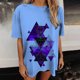 thumbnail image 5 of Blusa informal de manga corta con estampado geométrico de manga corta para mujer Fridja  gope2826, 5 of 6